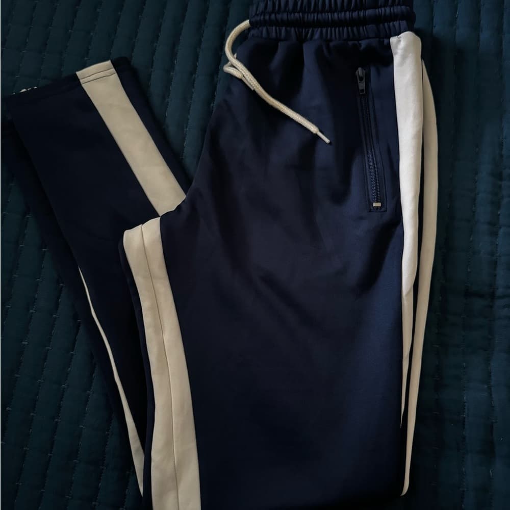 Navy and White‎ Men's Track Pants