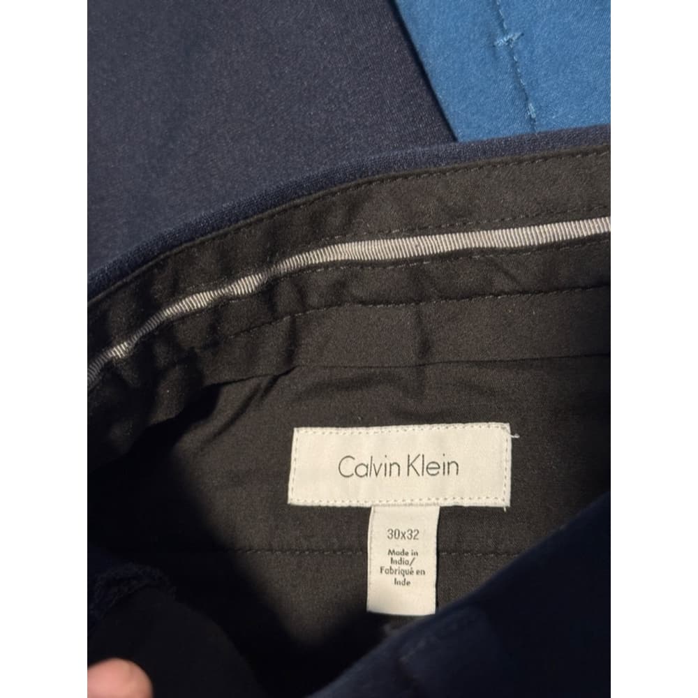 Men's Calvin Klein Blue Slim Fit Pants Size 30x32 - Thumbnail 3