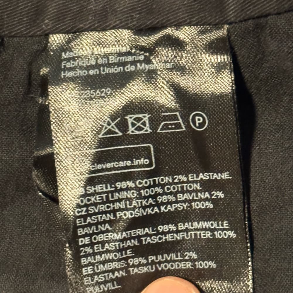 H&M Black Chinos Slim Fit Cotton Blend - Thumbnail 4