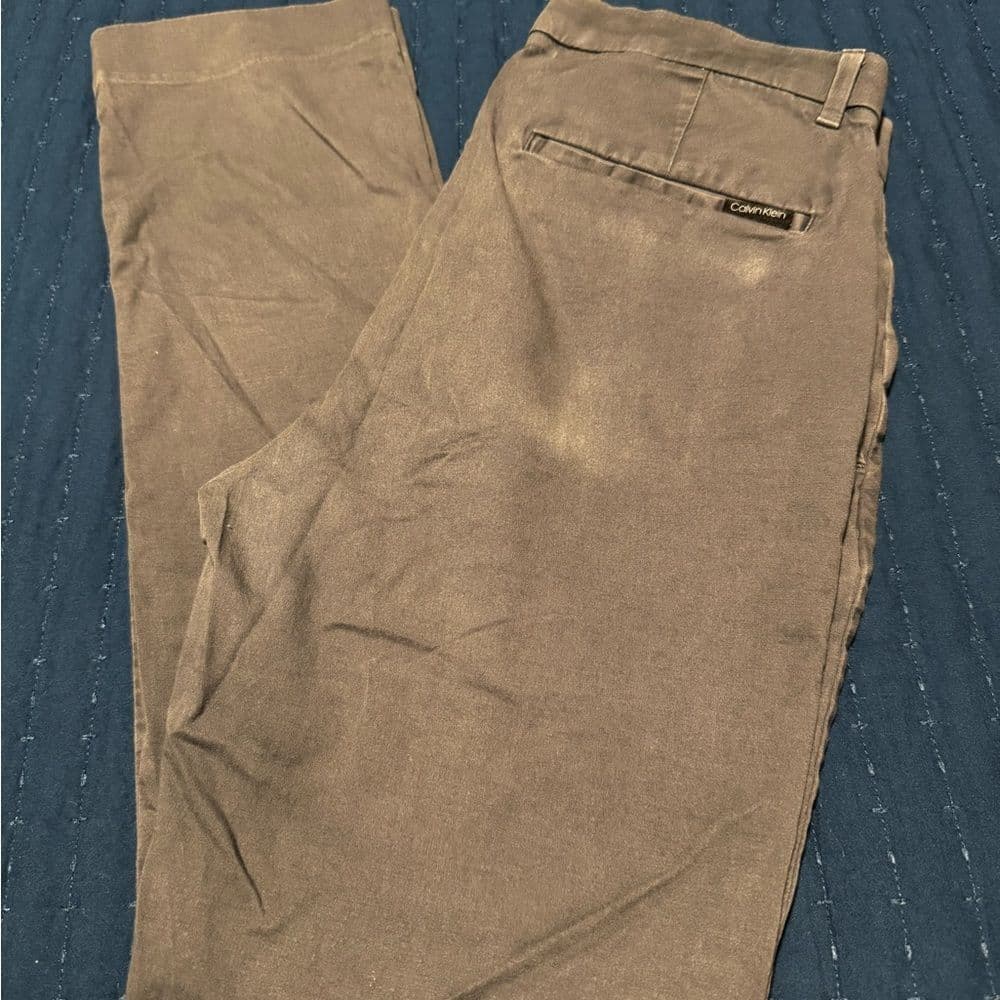 Calvin Klein Gray Chinos Straight-Leg Pants - Thumbnail 3