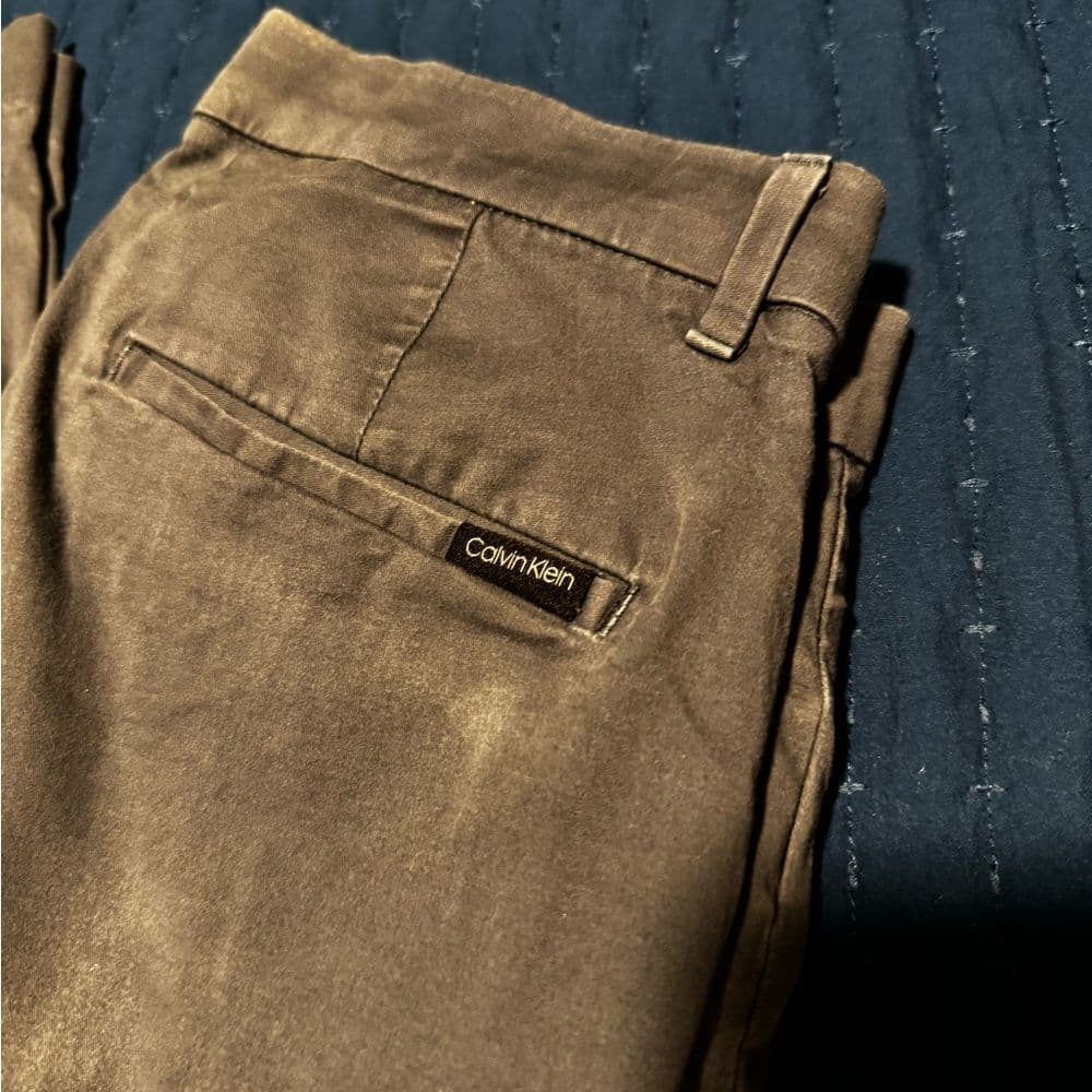 Calvin Klein Gray Chinos Straight-Leg Pants - Thumbnail 4