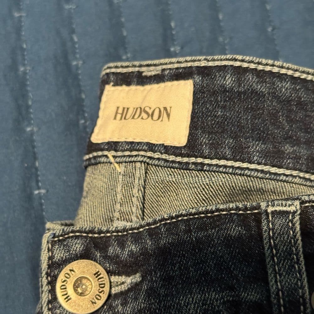 Hudson Jeans Blue Slim Fit with Vintage Wash Straight - Thumbnail 3
