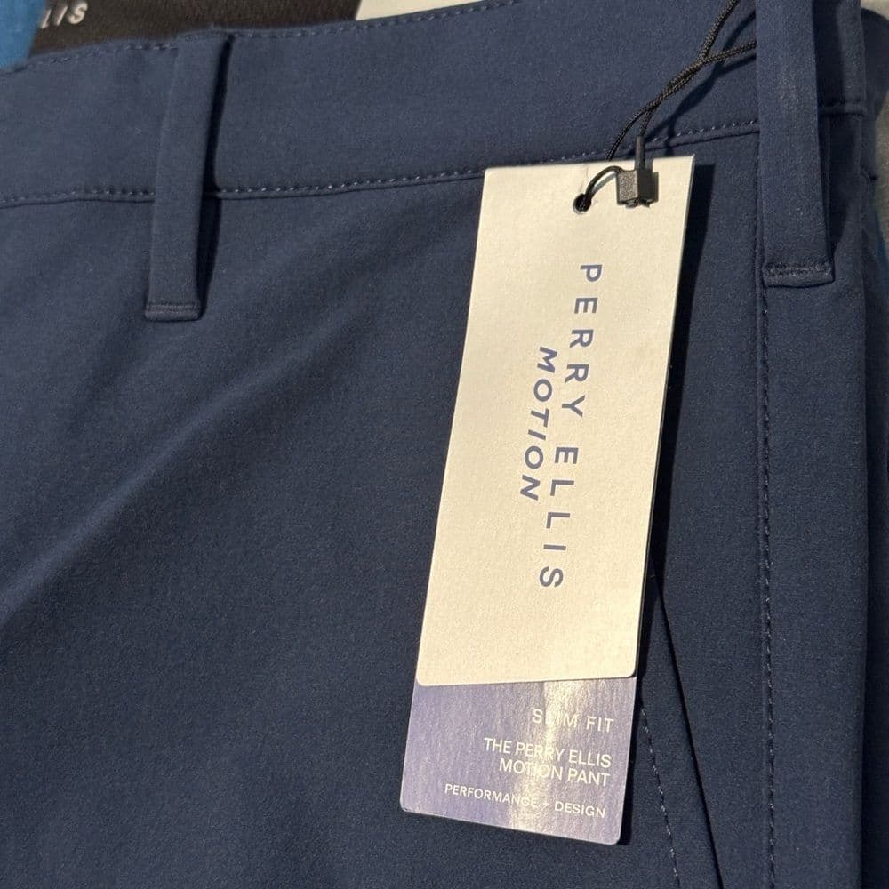 Perry Ellis Gray Chinos Tailored Cotton Blend - Thumbnail 3