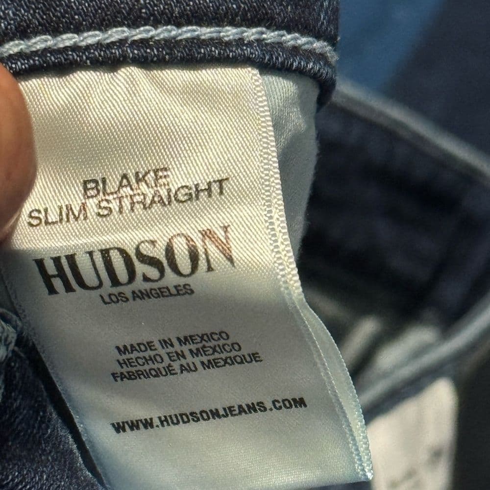 Hudson Jeans Blue Slim Fit with Vintage Wash Straight - Thumbnail 7