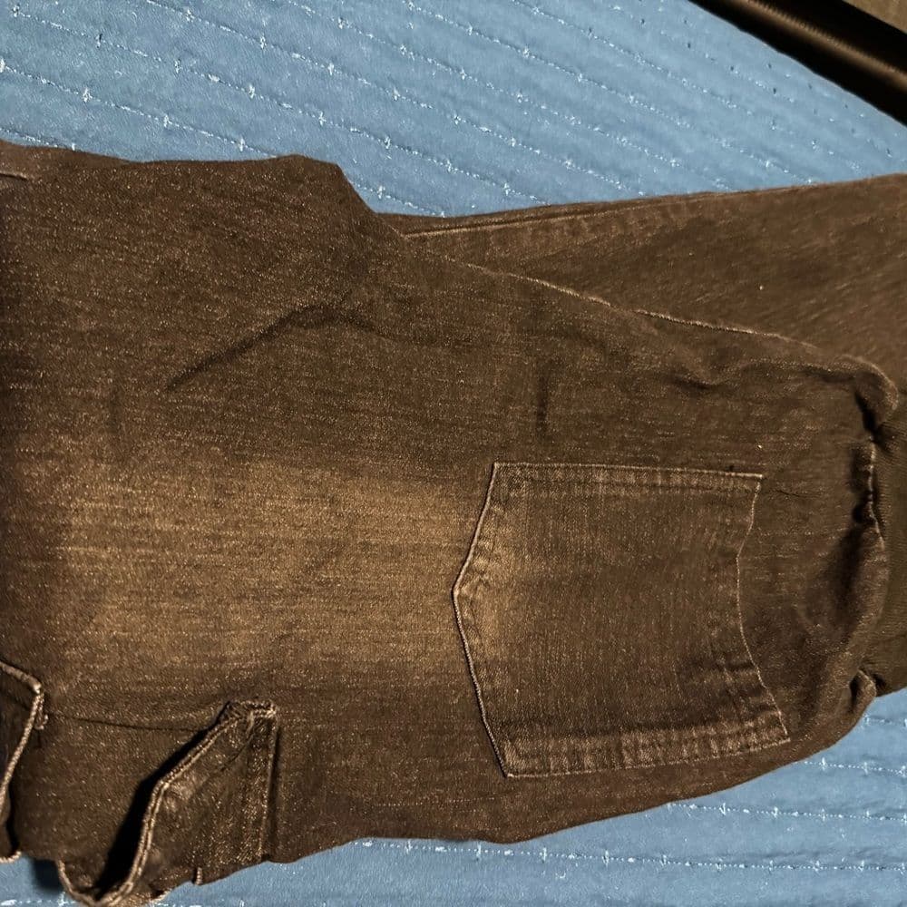 Men's Black Cargo Pants - Thumbnail 2