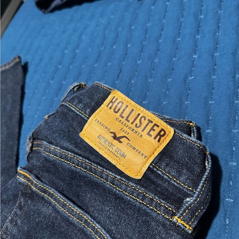 Hollister Blue Slim Jeans Distressed Denim - Thumbnail 4