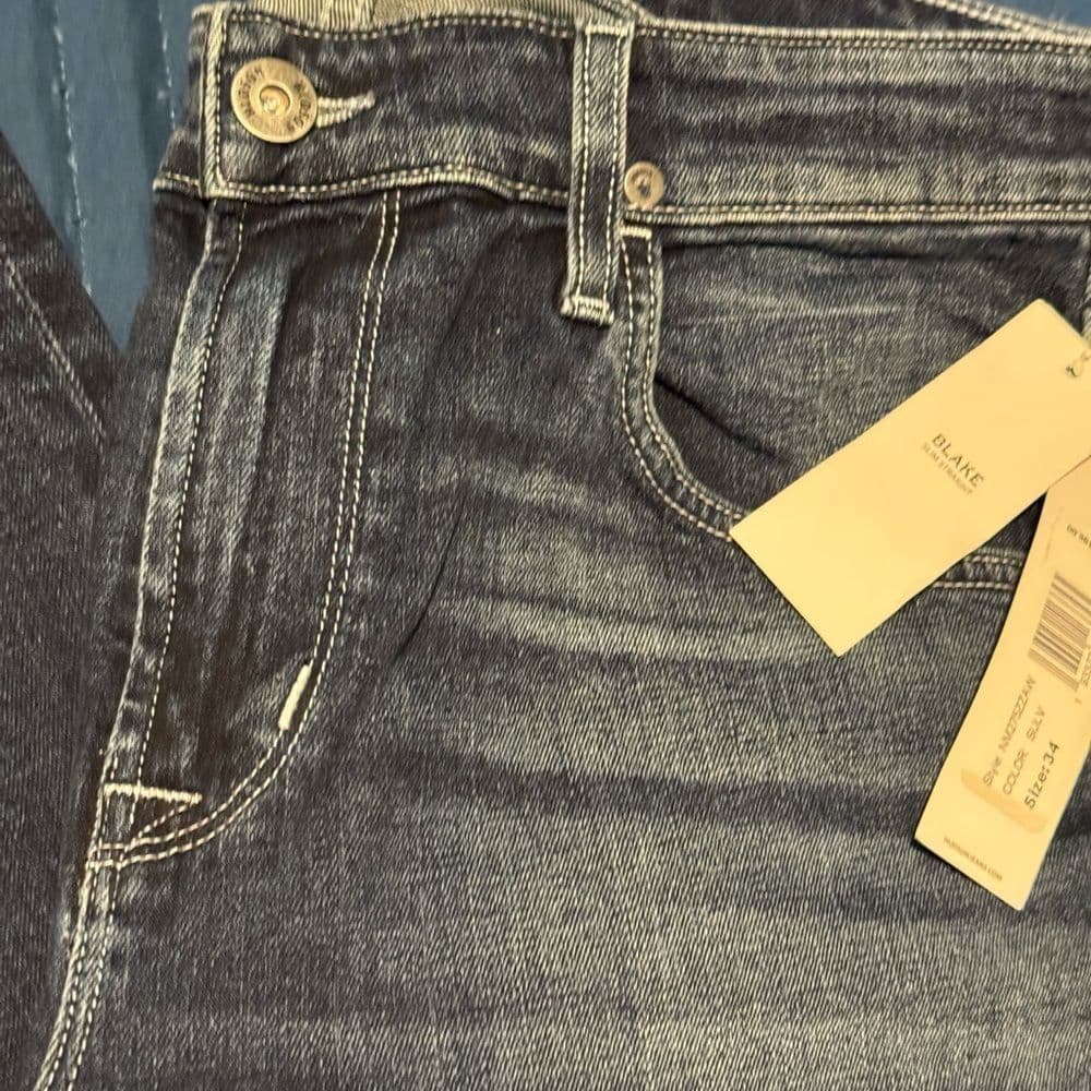 Hudson Jeans Blue Slim Fit with Vintage Wash Straight - Thumbnail 2