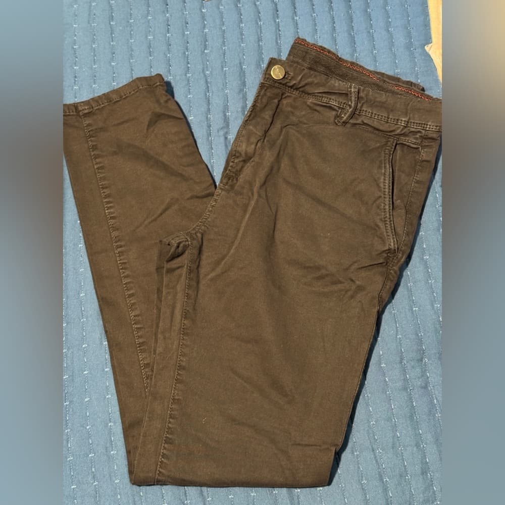 Zara Black Chinos Cotton Blend Straight Leg
