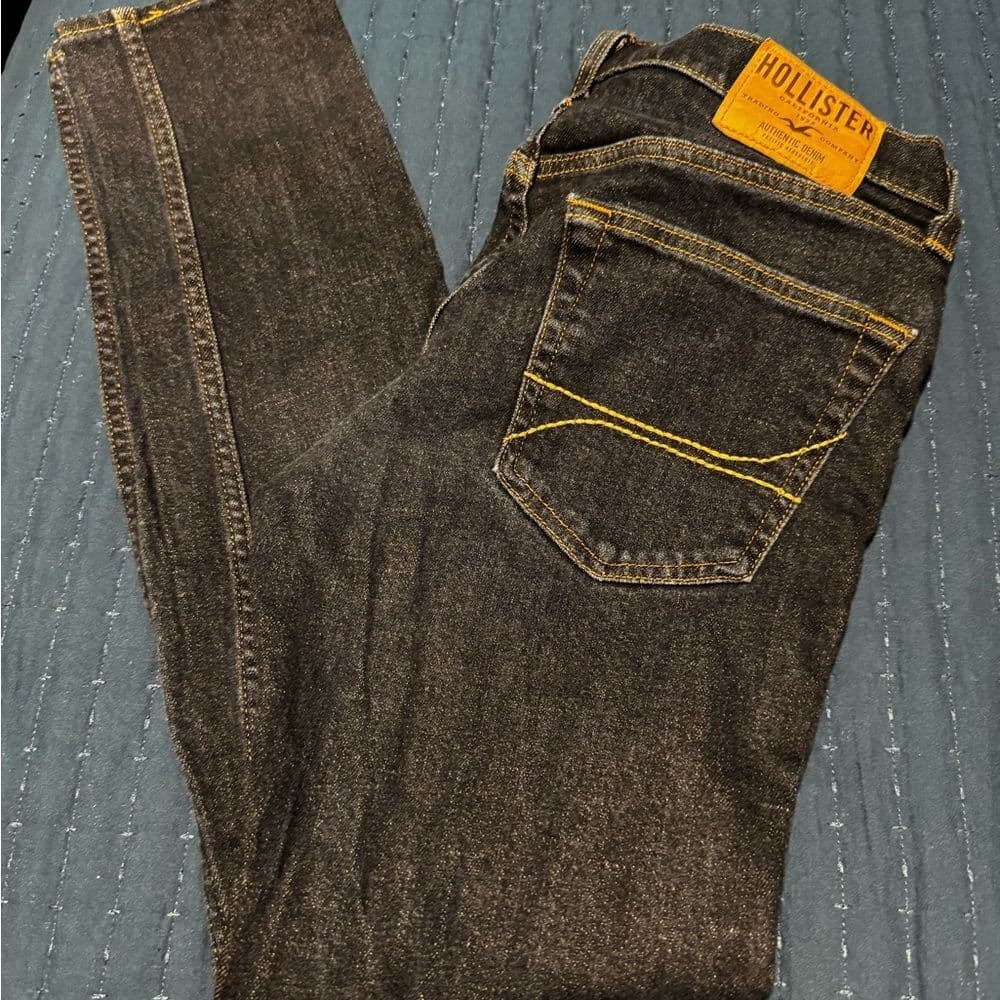 Hollister Blue Slim Jeans Distressed Denim - Thumbnail 3