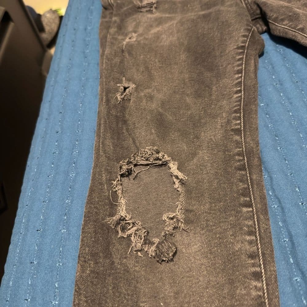 Zara Black Skinny Distressed Jeans - Thumbnail 3
