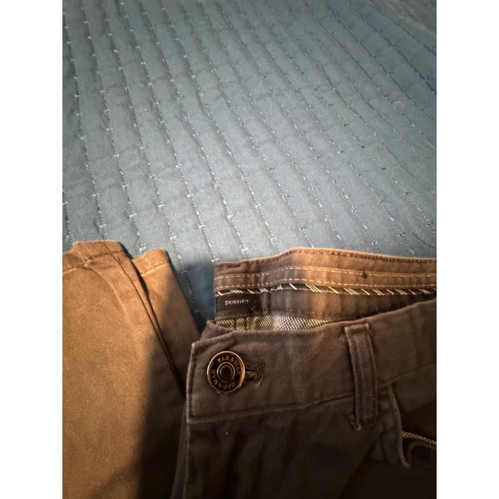 Men's Zara Skinny Fit Gray Pants Size 32 - Thumbnail 3