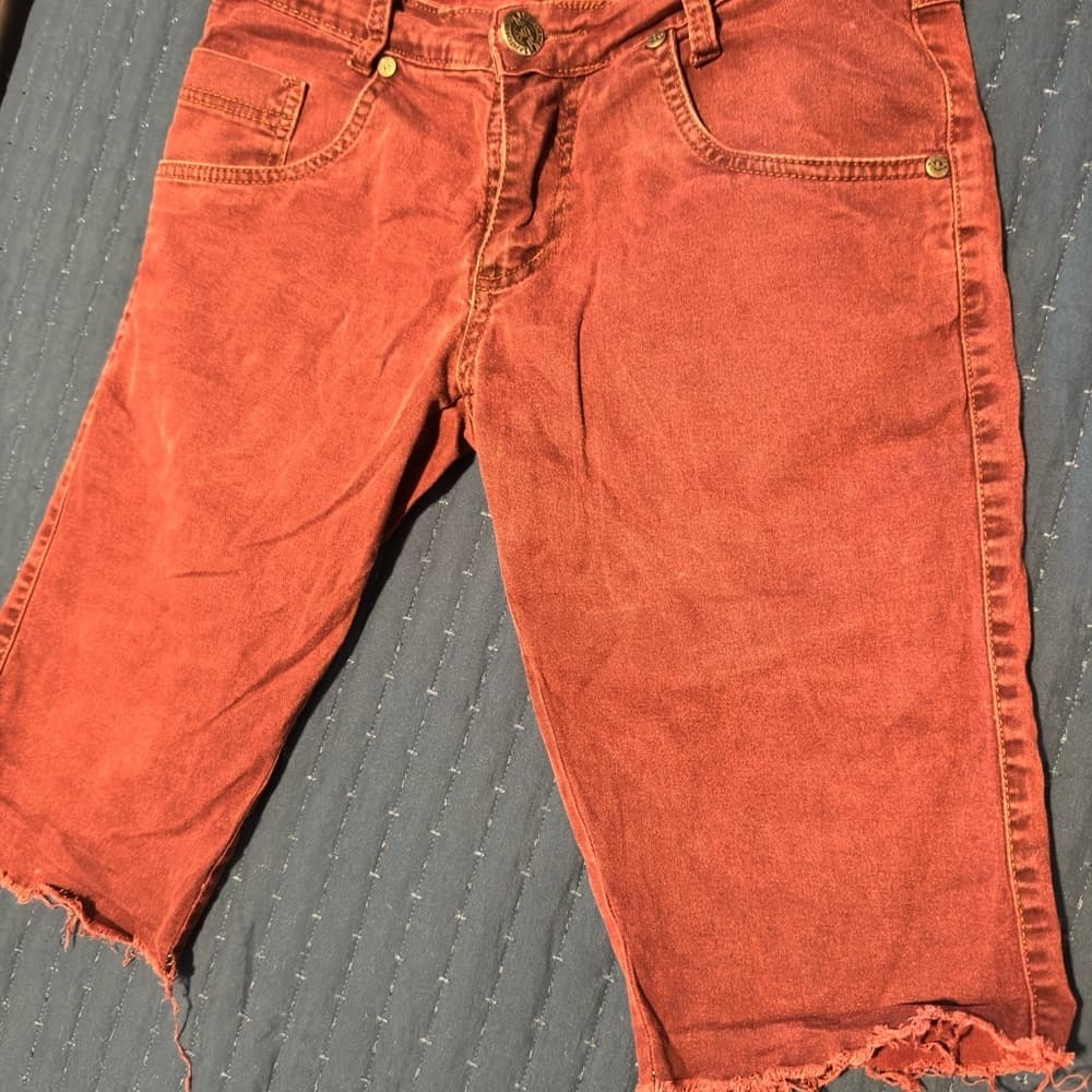 Rust Pink Denim‎ Shorts