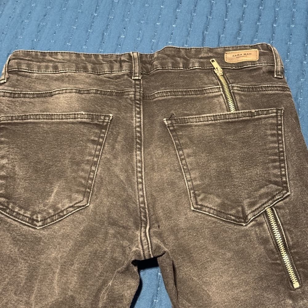 Zara Black Skinny Distressed Jeans - Thumbnail 6