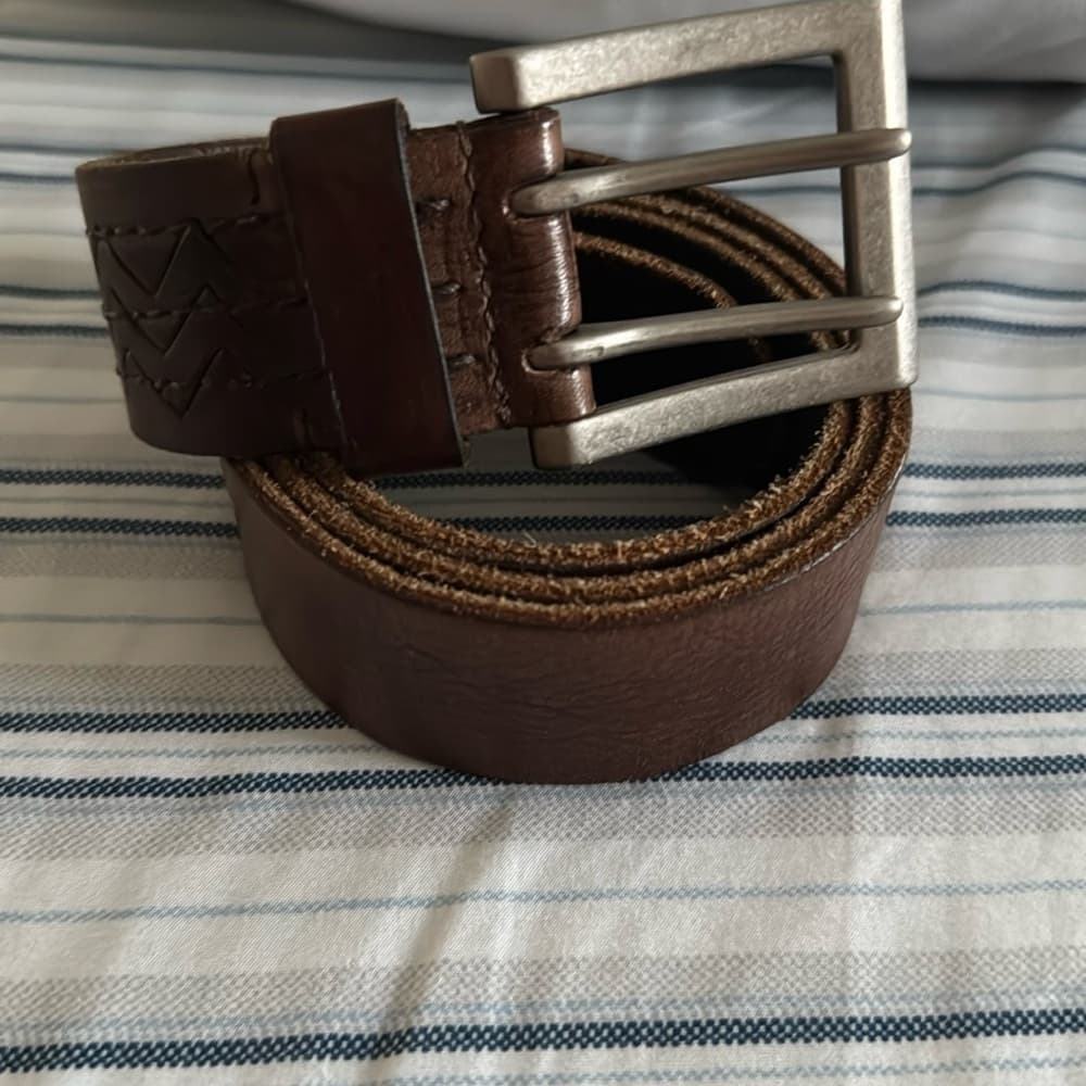 Men's Brown Leather Belt‎ - Thumbnail 2