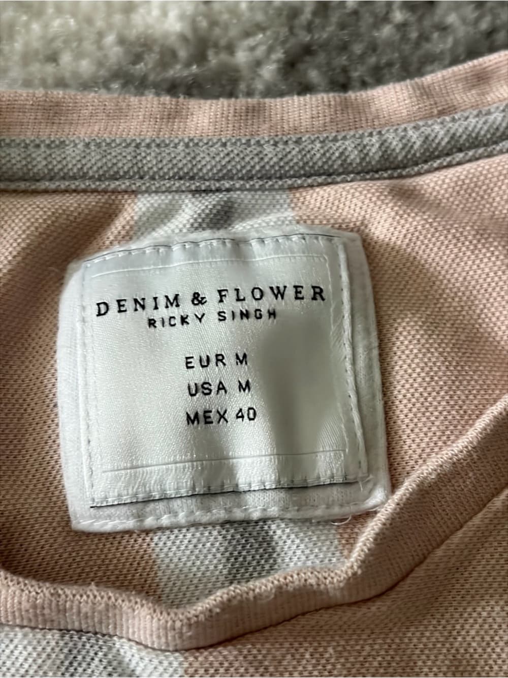 Denim & Flower Pink and Gray Stripe Tee - Thumbnail 3