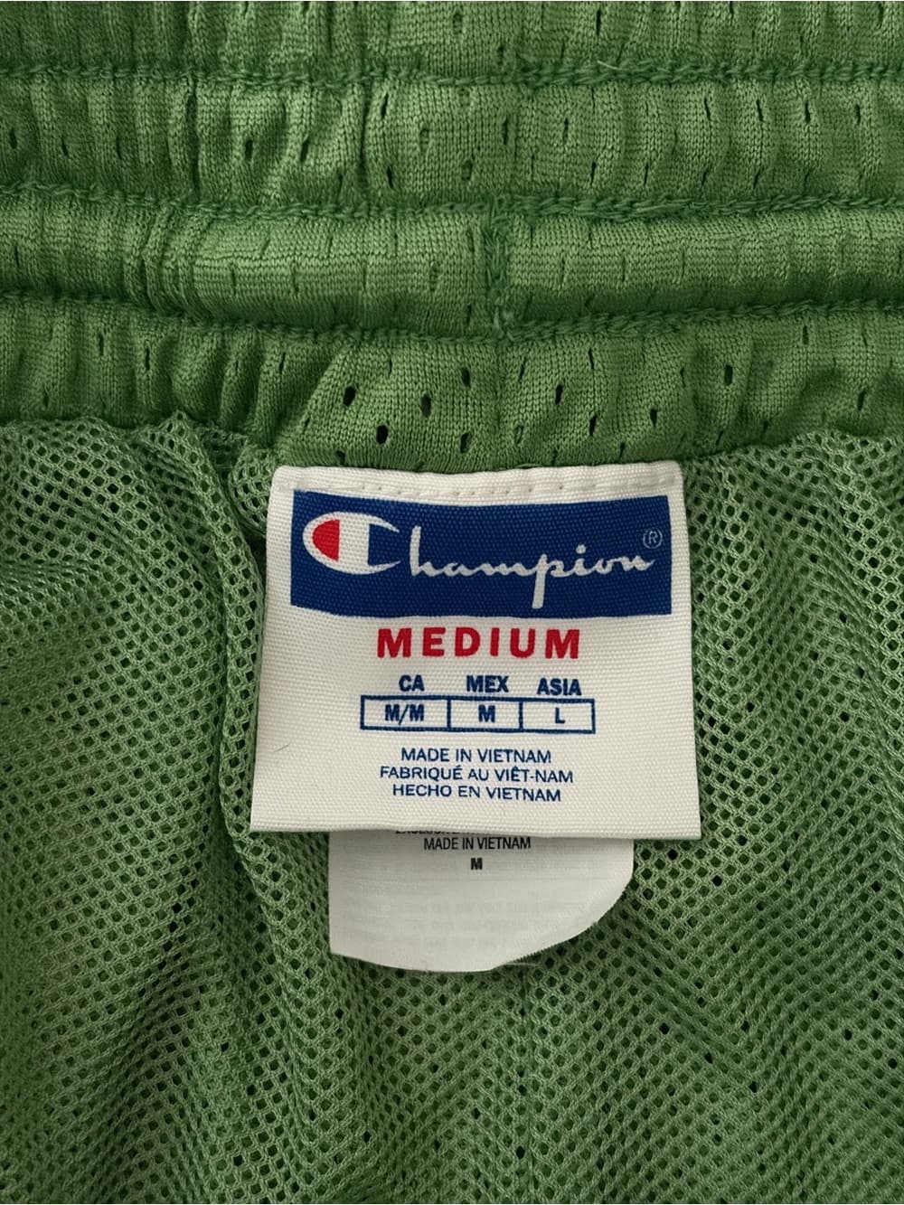 Champion Lime Green Mesh Athletic Shorts with Black & White Stripes - Thumbnail 4