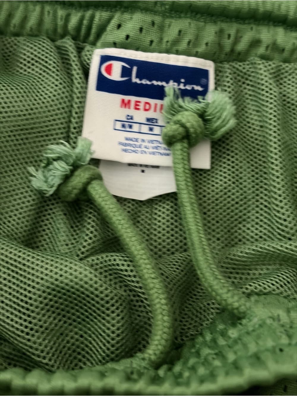 Champion Lime Green Mesh Athletic Shorts with Black & White Stripes - Thumbnail 5