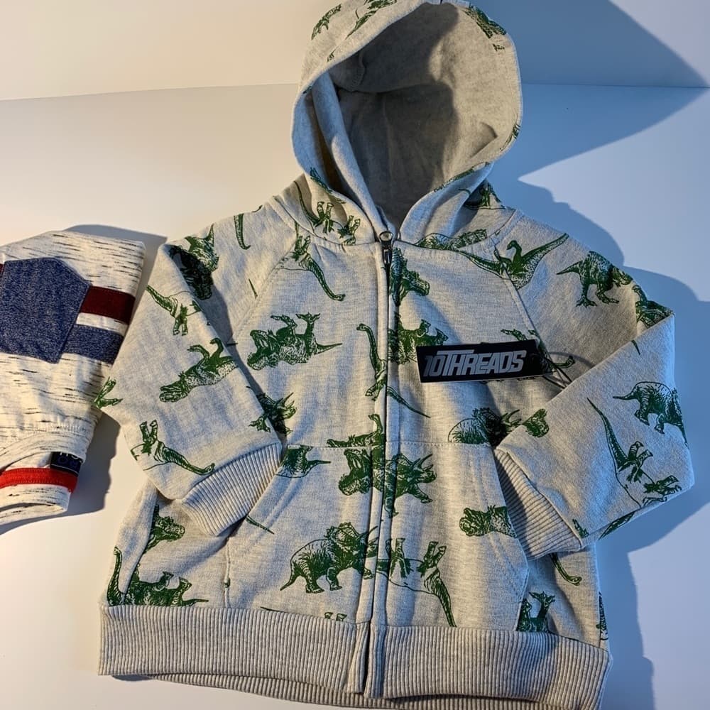 Boys‎ gray dinosaur hoodie