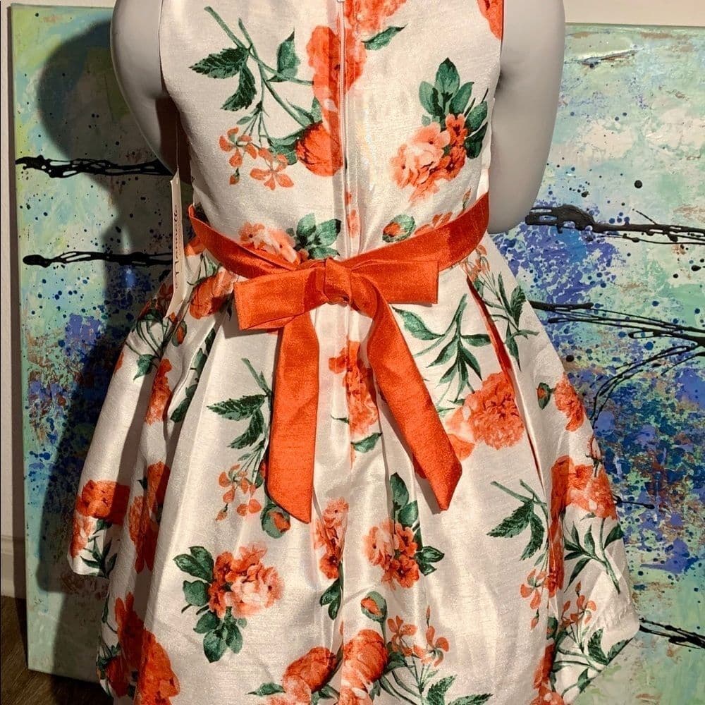 Girls Floral Print Dress - Thumbnail 2