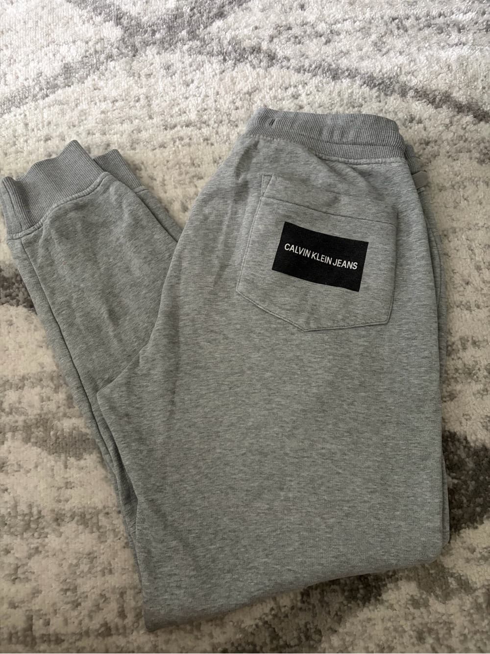 Calvin Klein Light Gray Fleece Sweatpants - Thumbnail 3