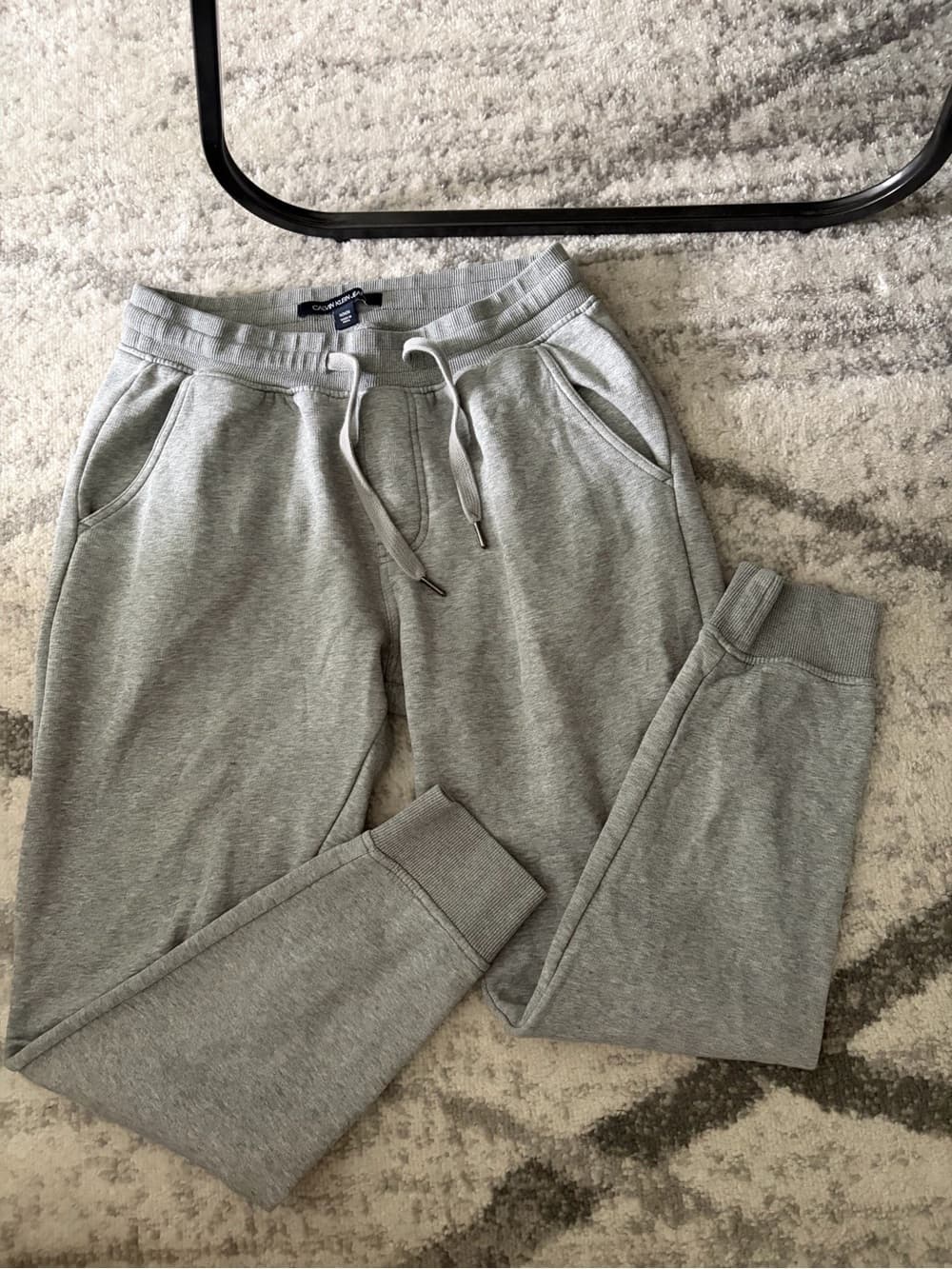 Calvin Klein Light Gray Fleece Sweatpants - Thumbnail 4