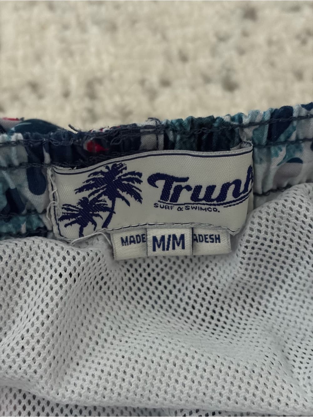 Men's Floral Stripe Hybrid Swim Shorts in Navy and Pink - Thumbnail 6