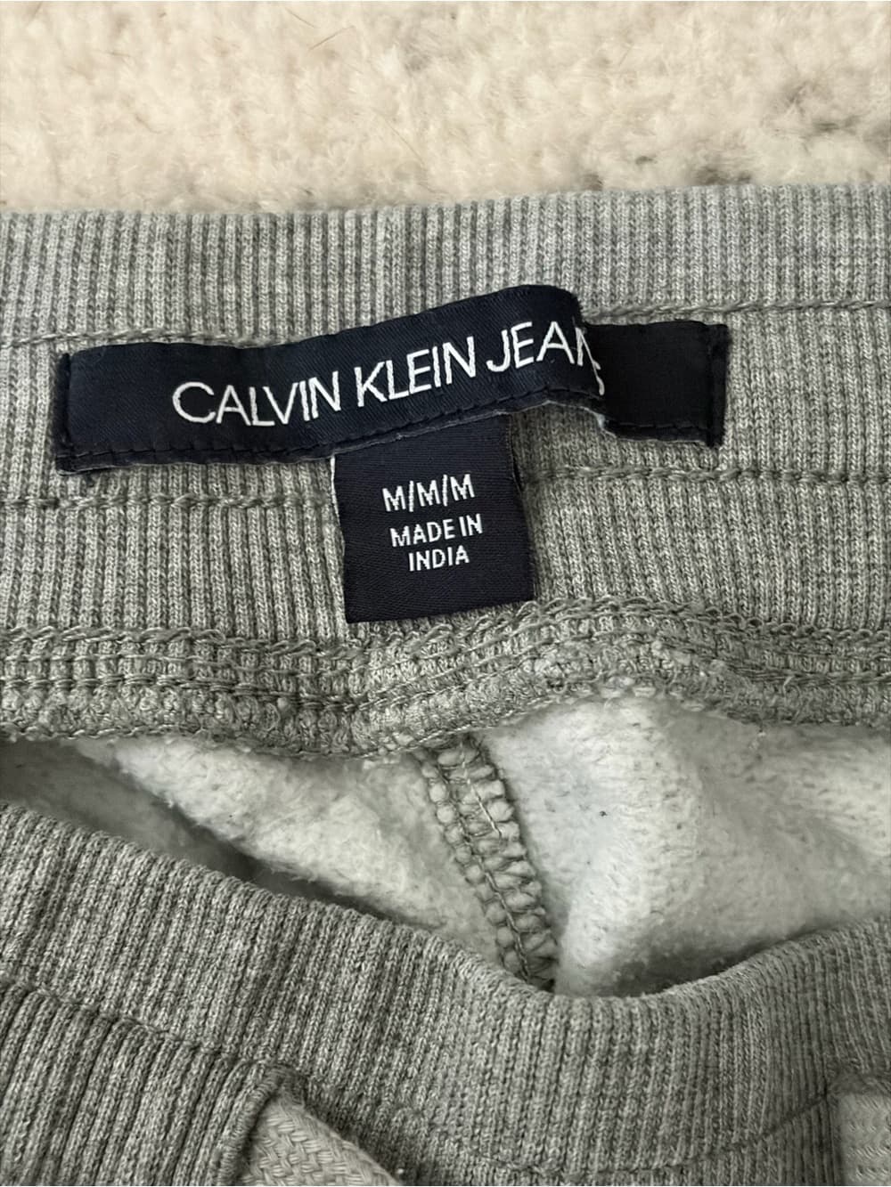 Calvin Klein Light Gray Fleece Sweatpants - Thumbnail 5