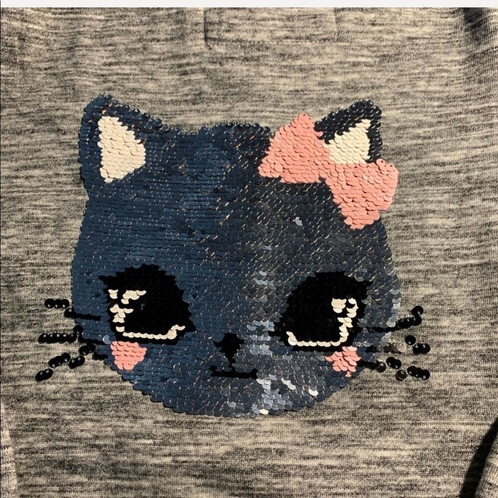 Girls Pink Kitten Hoodie - Thumbnail 3