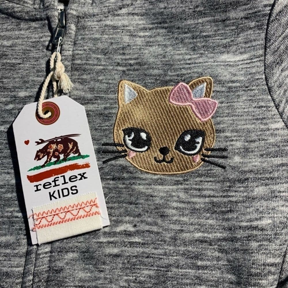 Girls Pink Kitten Hoodie - Thumbnail 4