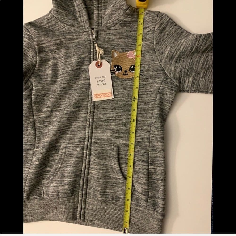 Girls Pink Kitten Hoodie - Thumbnail 6