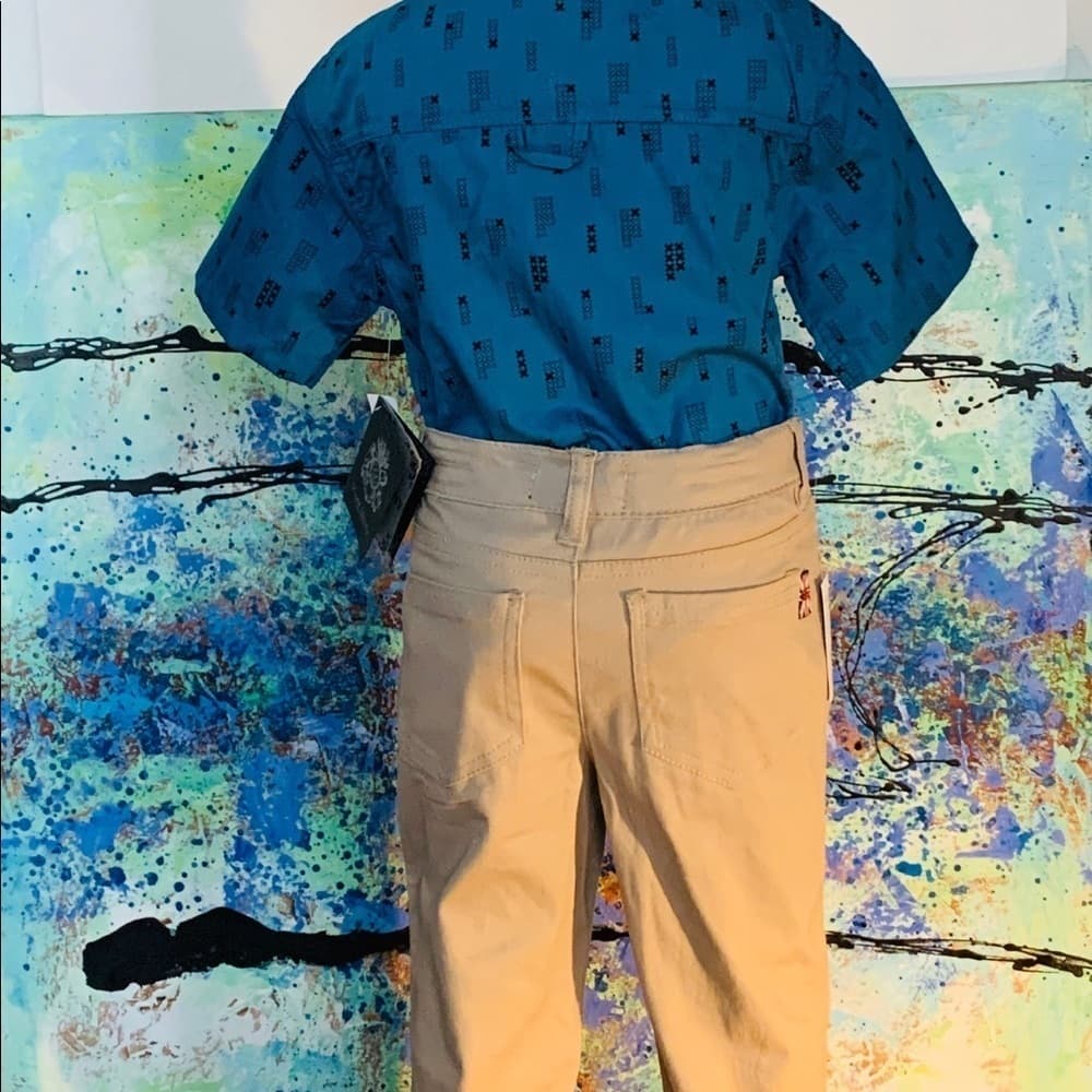 Boys 2 Piece Button -up w/Pants - Thumbnail 6