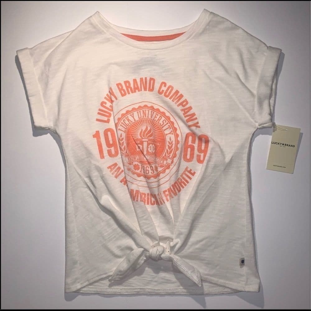 Lucky brand Girls Short Sleeve Top Cream S…