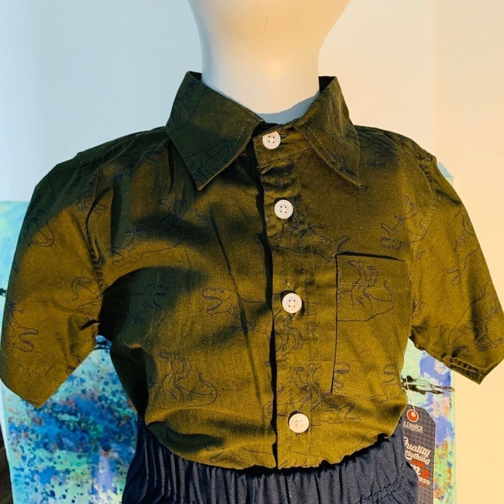 - Boys 2 Piece Button -up W/Pants - Thumbnail 2