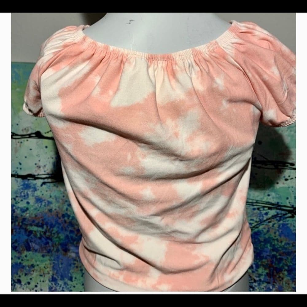 Girls pink tie-dye love T-shirt - Thumbnail 2