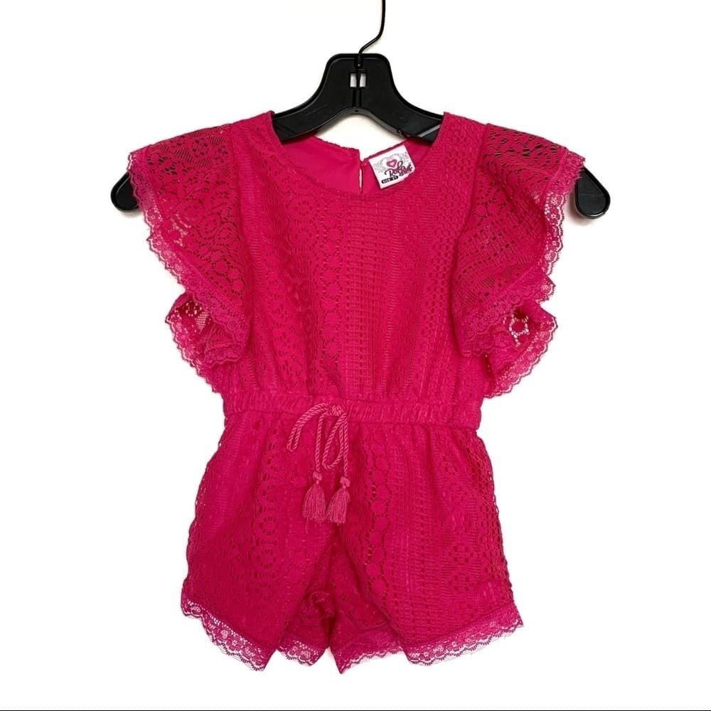 Real Love Girls‎ Lace Pink Romper - Thumbnail 3