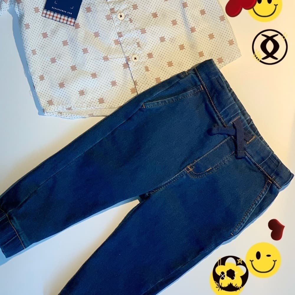 Boys Jeans and Casual Shirt - Thumbnail 2