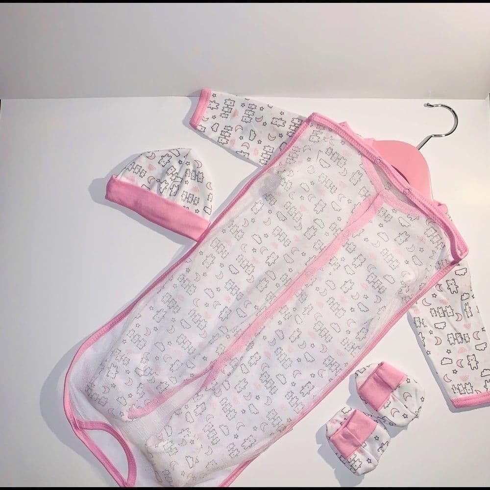 Duck Duck Baby girl 4 piece set 3 Bears 🐻 0-3 M - Thumbnail 2
