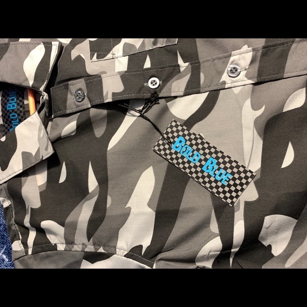 Bold Blue Camo Boys button down shirt 6 - Thumbnail 3
