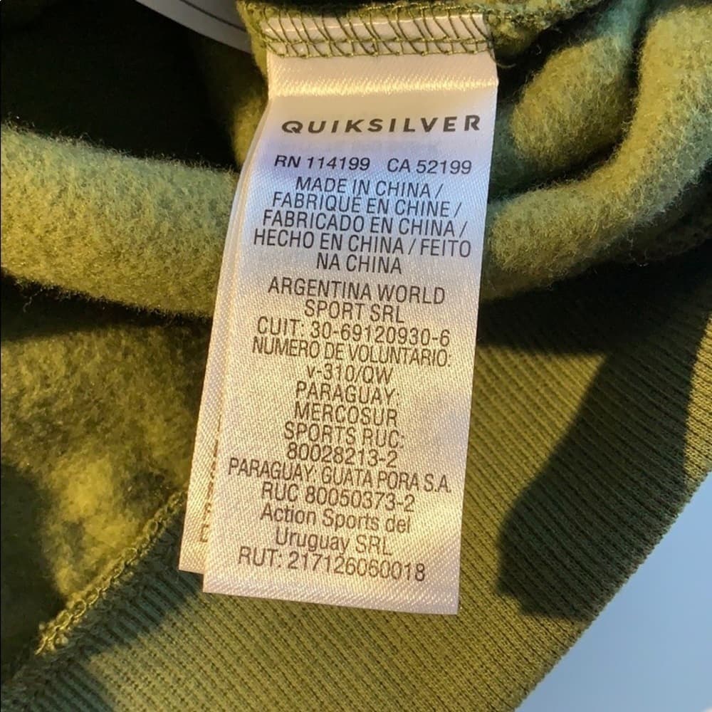 Boys Army‎ Green Quiksilver hoodie S - Thumbnail 4