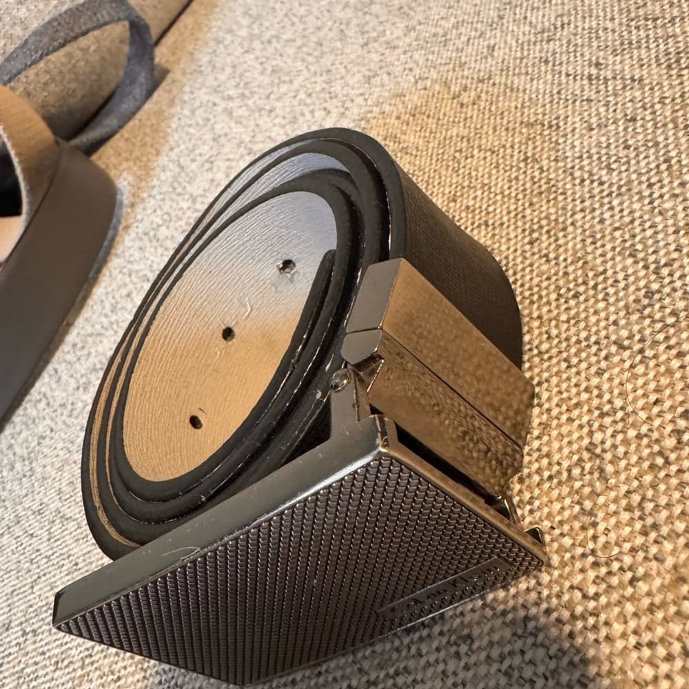 Calvin Klein black/tan Textured Belt - Thumbnail 6