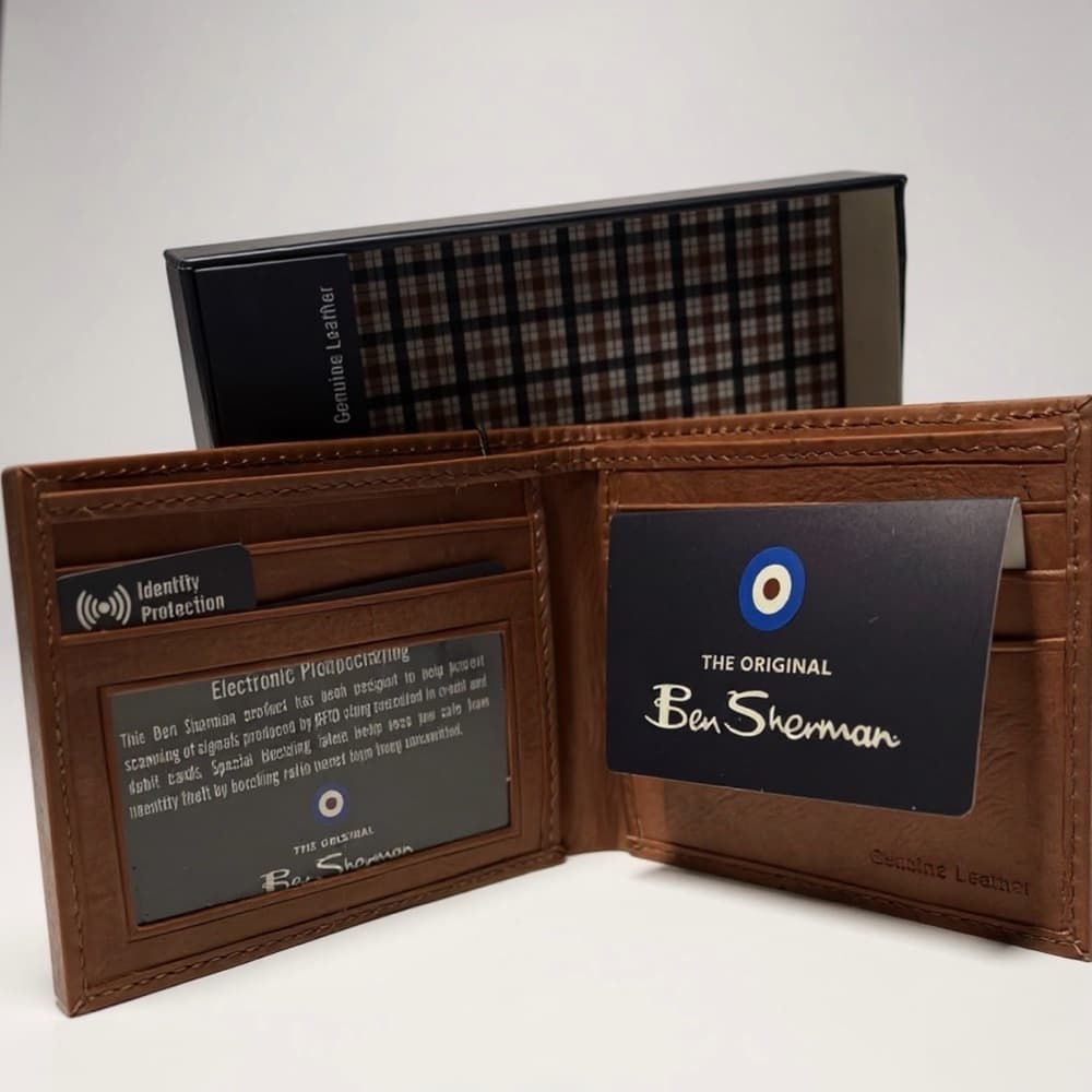 Ben Sherman Tan Leather Card Holder - Thumbnail 2