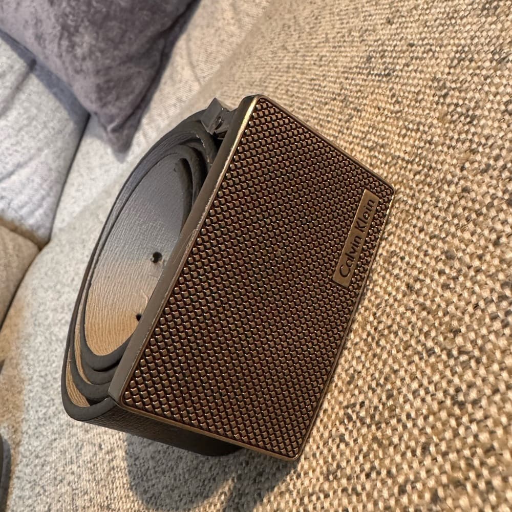 Calvin Klein black/tan Textured Belt