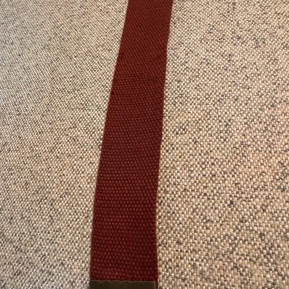 Burgundy Belt‎ with Brass Buckle - Thumbnail 2