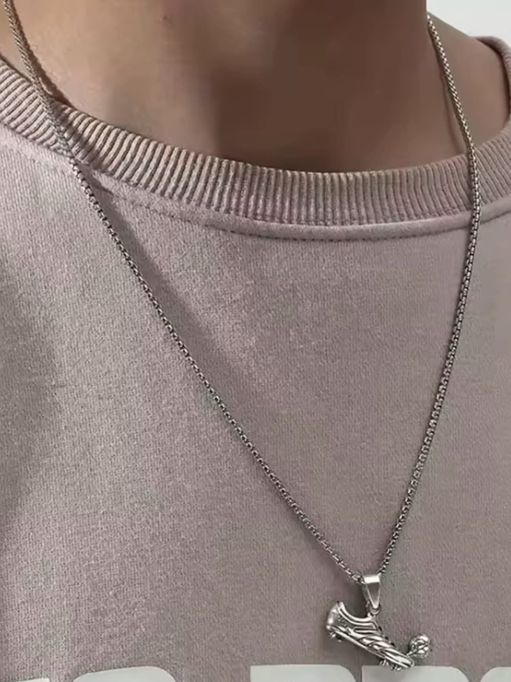 Sterling Silver Soccer Cleat & Ball Pendant Necklace - Thumbnail 3