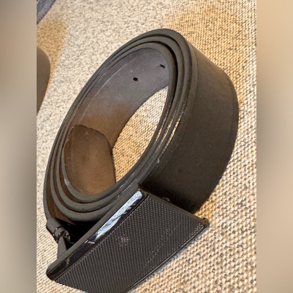 Men's Black Leather Belt - Thumbnail 3