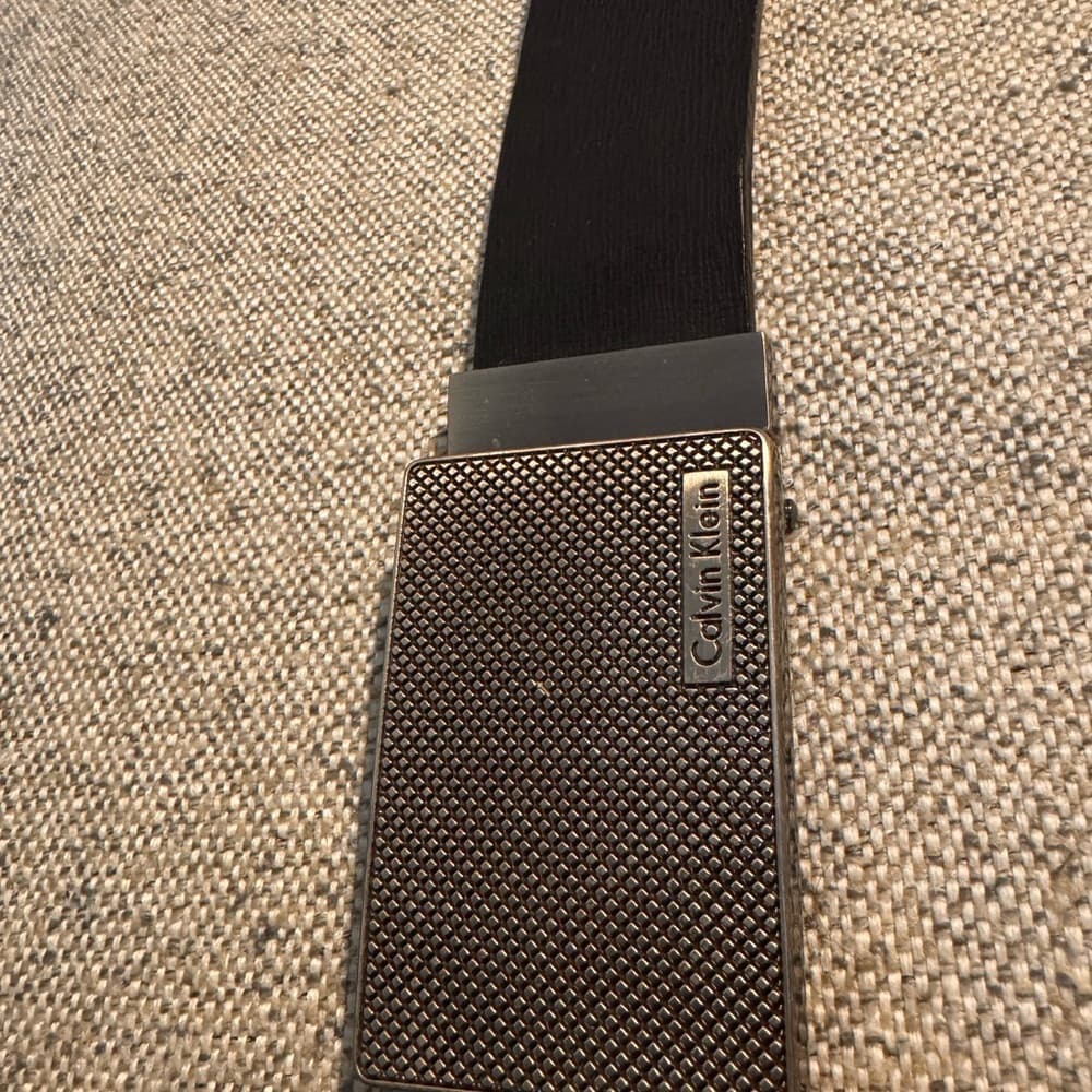 Calvin Klein black/tan Textured Belt - Thumbnail 4
