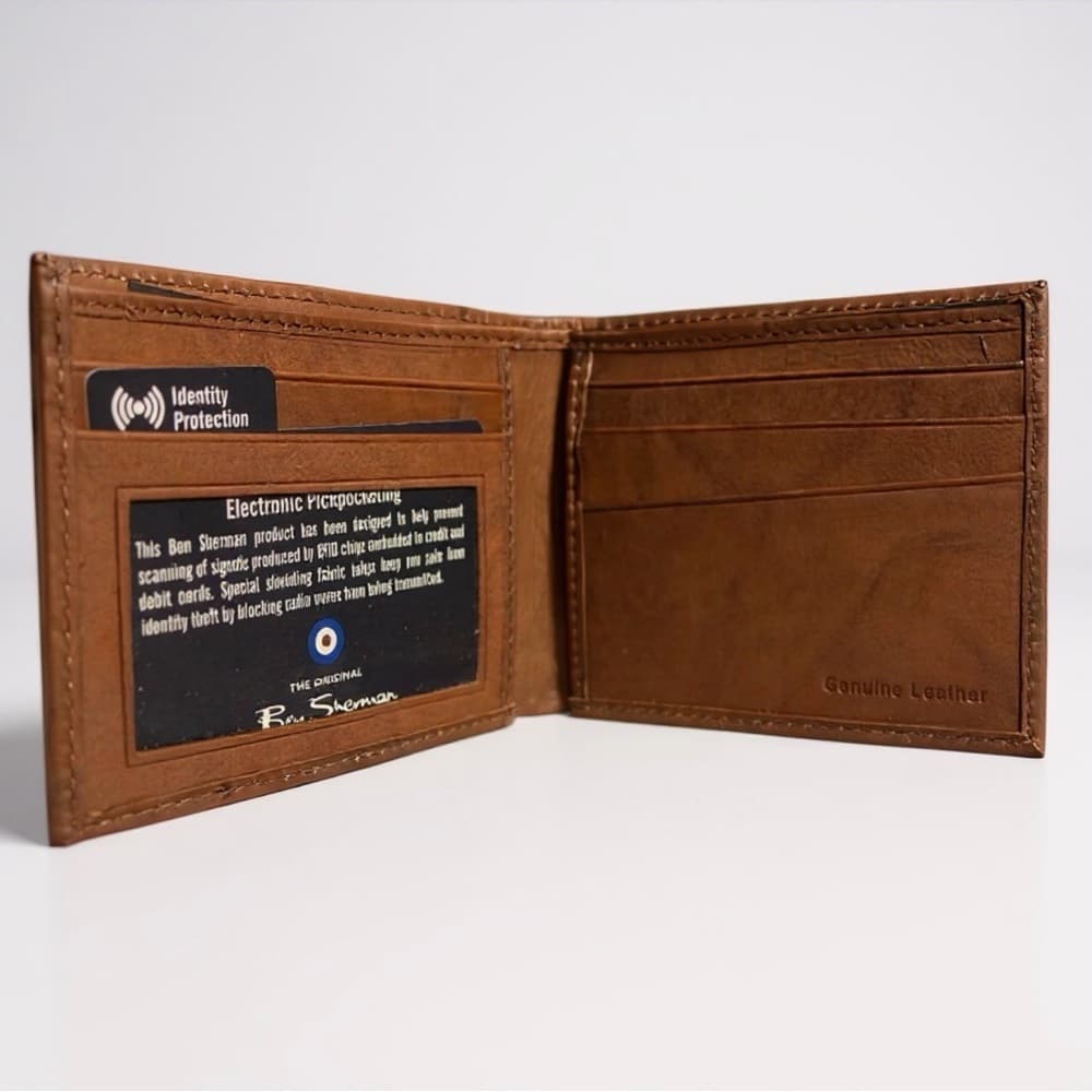 Ben Sherman Tan Leather Card Holder - Thumbnail 3