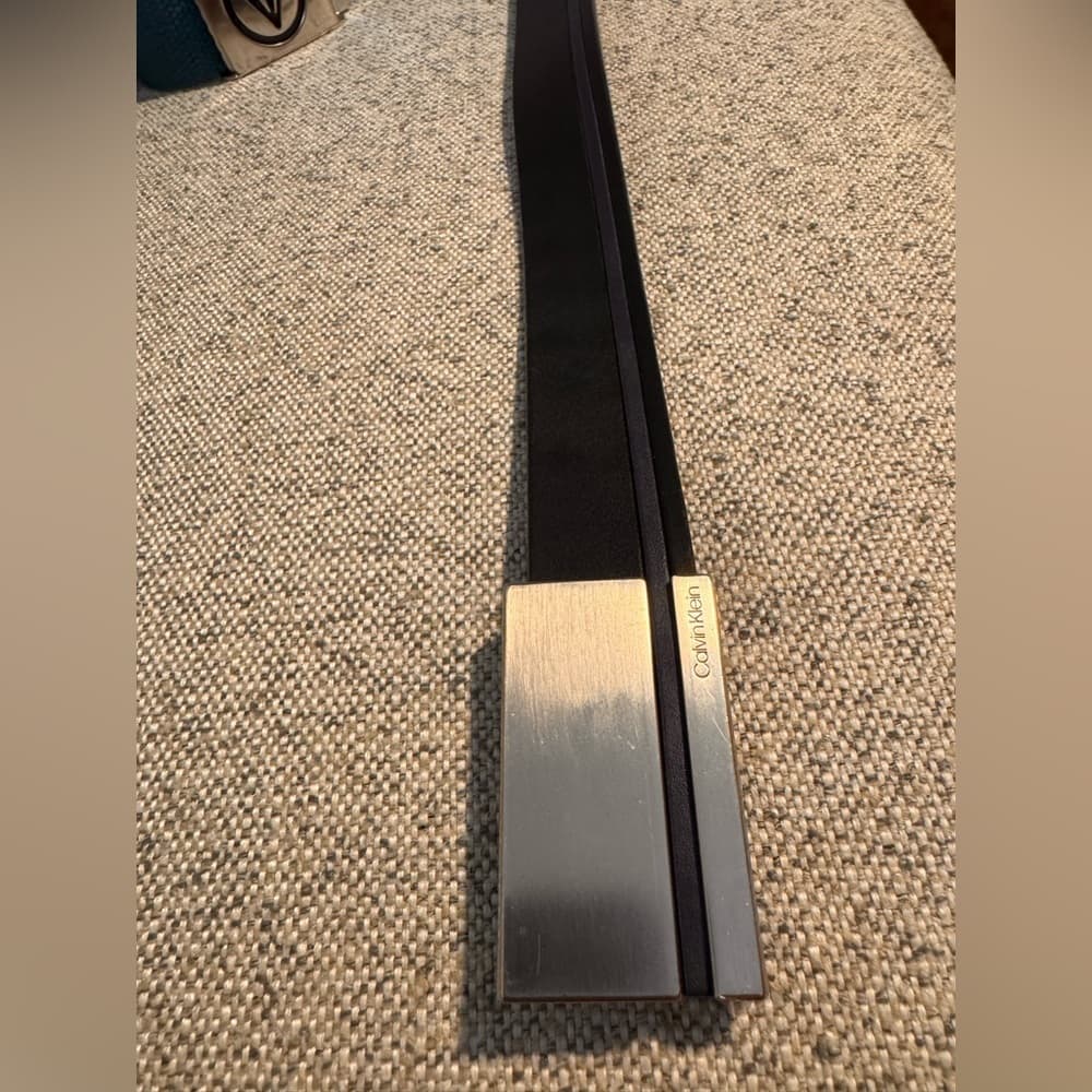 Calvin Klein Black Leather Belt - Thumbnail 5