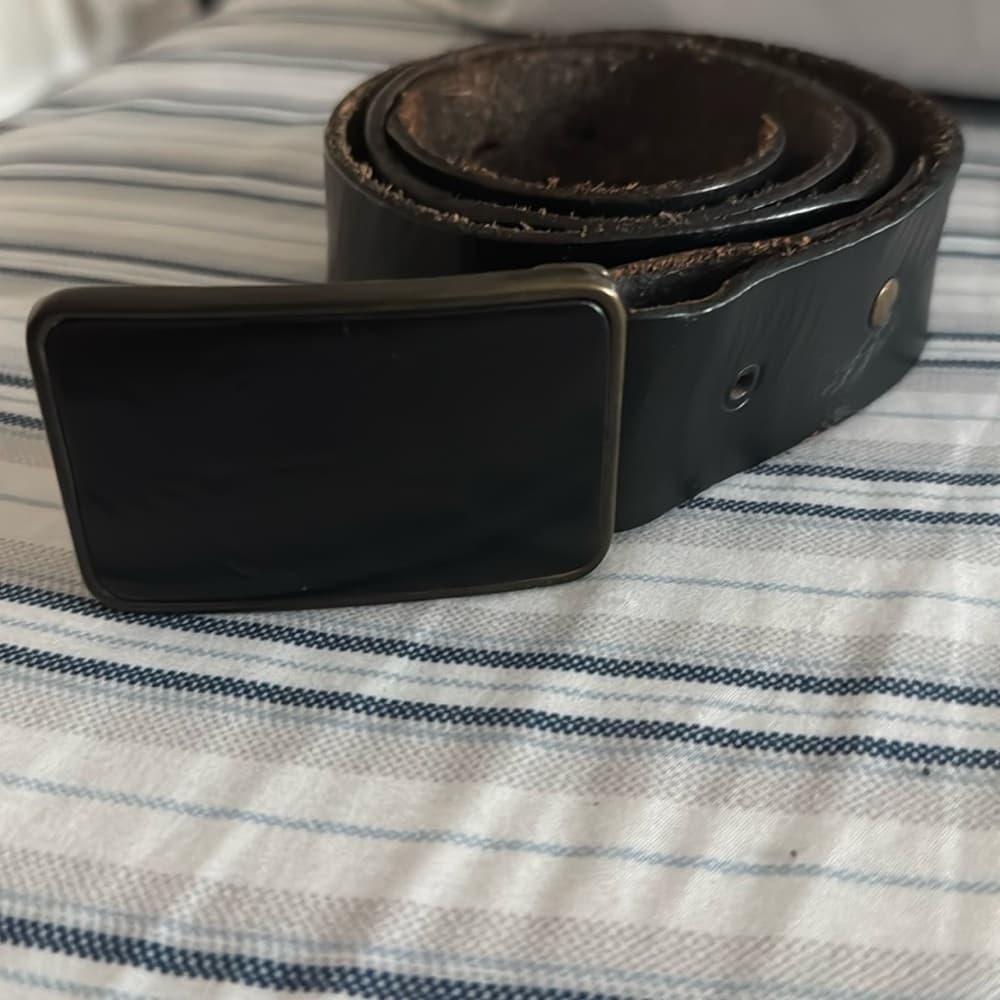 Sleek‎ Black Belt with Rectangular Buckle - Thumbnail 2