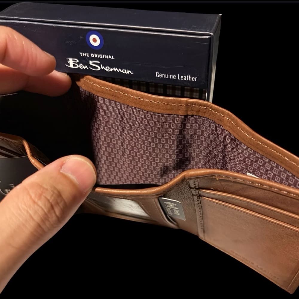 Ben Sherman Tan Leather Card Holder - Thumbnail 5